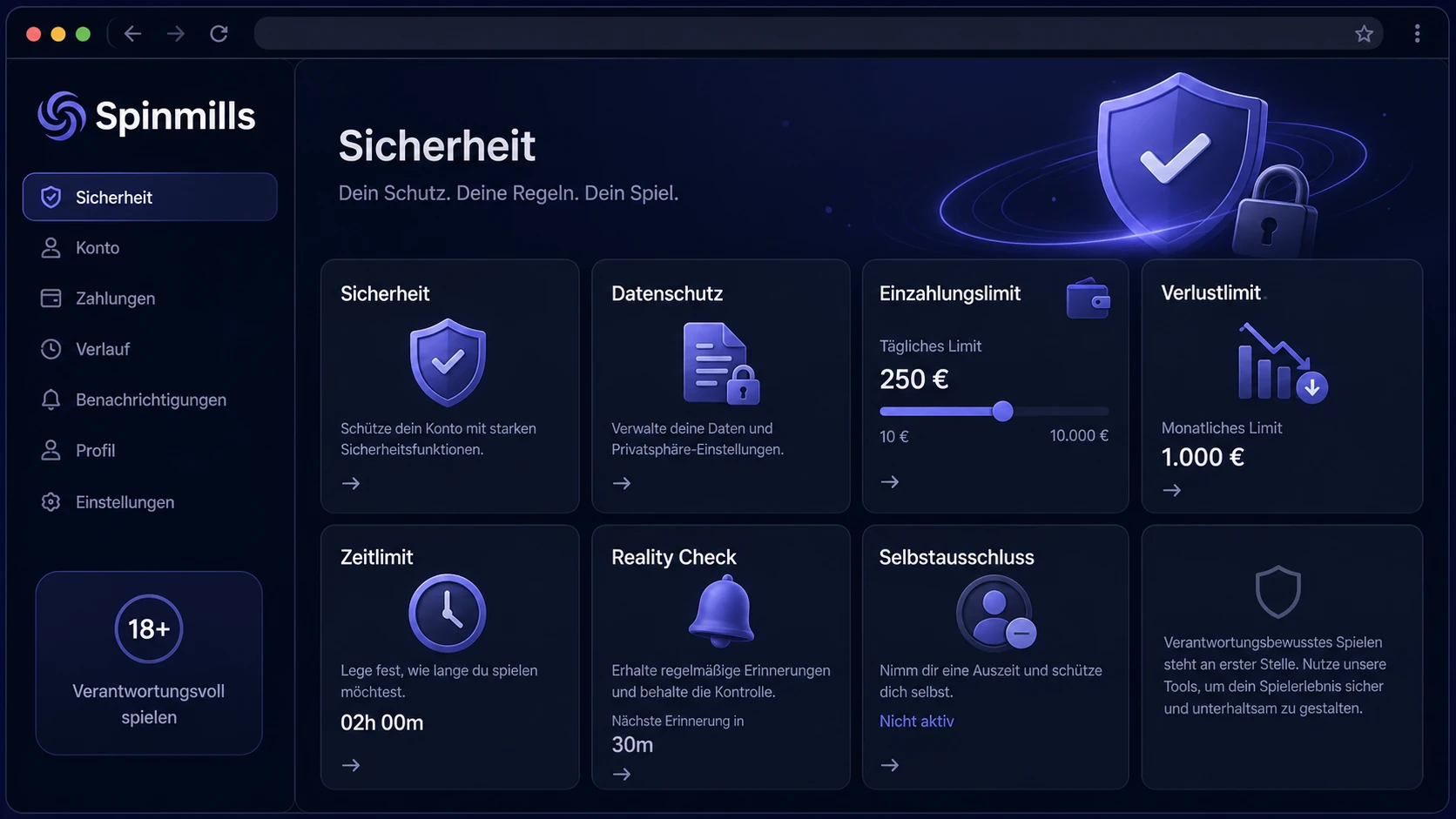 Sicherheit und verantwortungsvolles Spielen